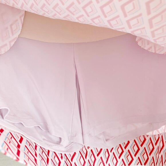 Lisette Montreal - Red blue white geometric pull on slimming skort, US 4 - Picture 4 of 6